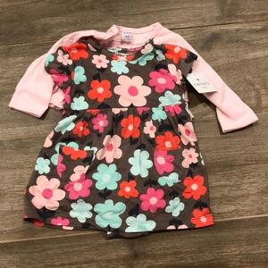 Baby girl Carter’s t-shirt dress with sweater